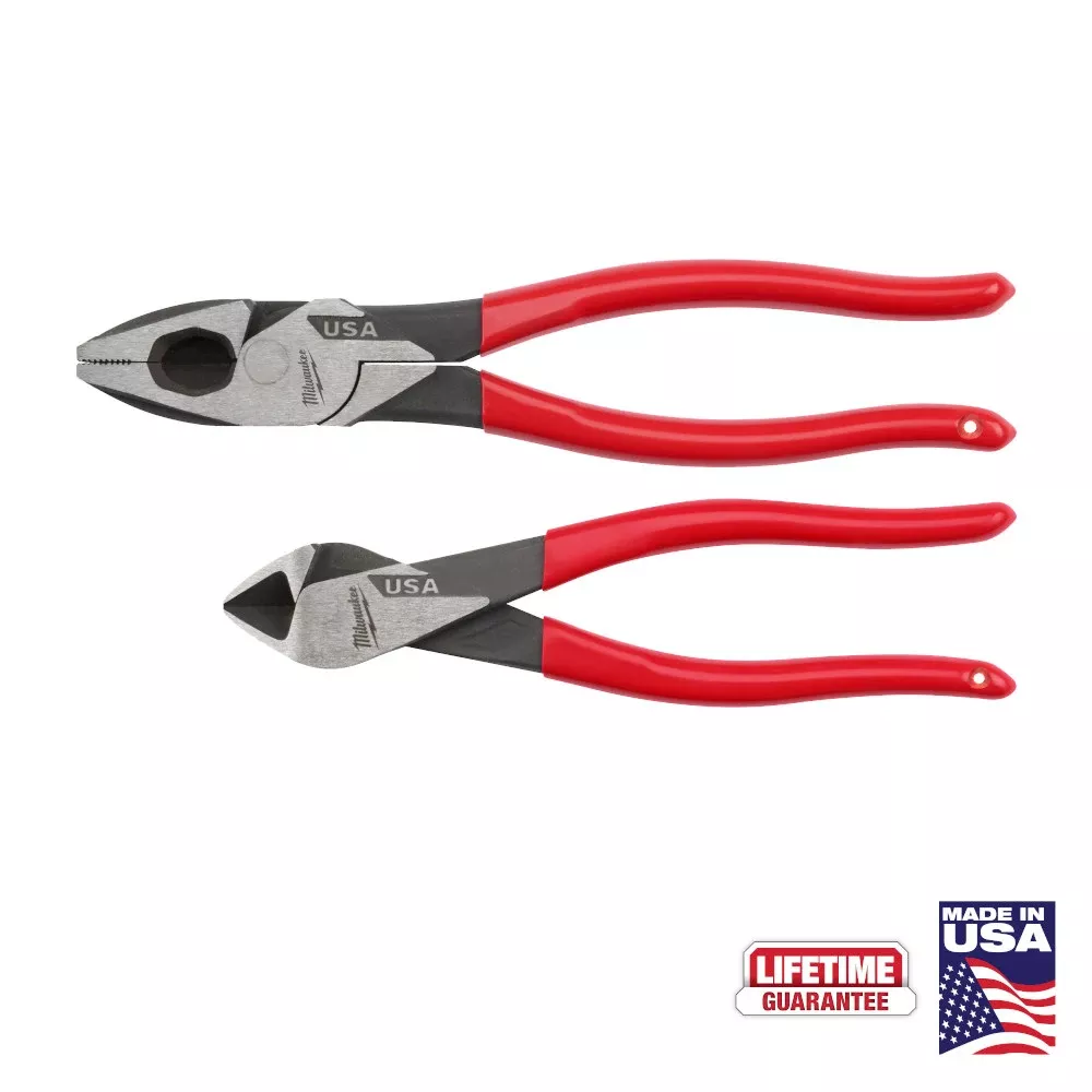 Milwaukee 2PC Dipped Grip Cutting Pliers Set (USA) MT500-2