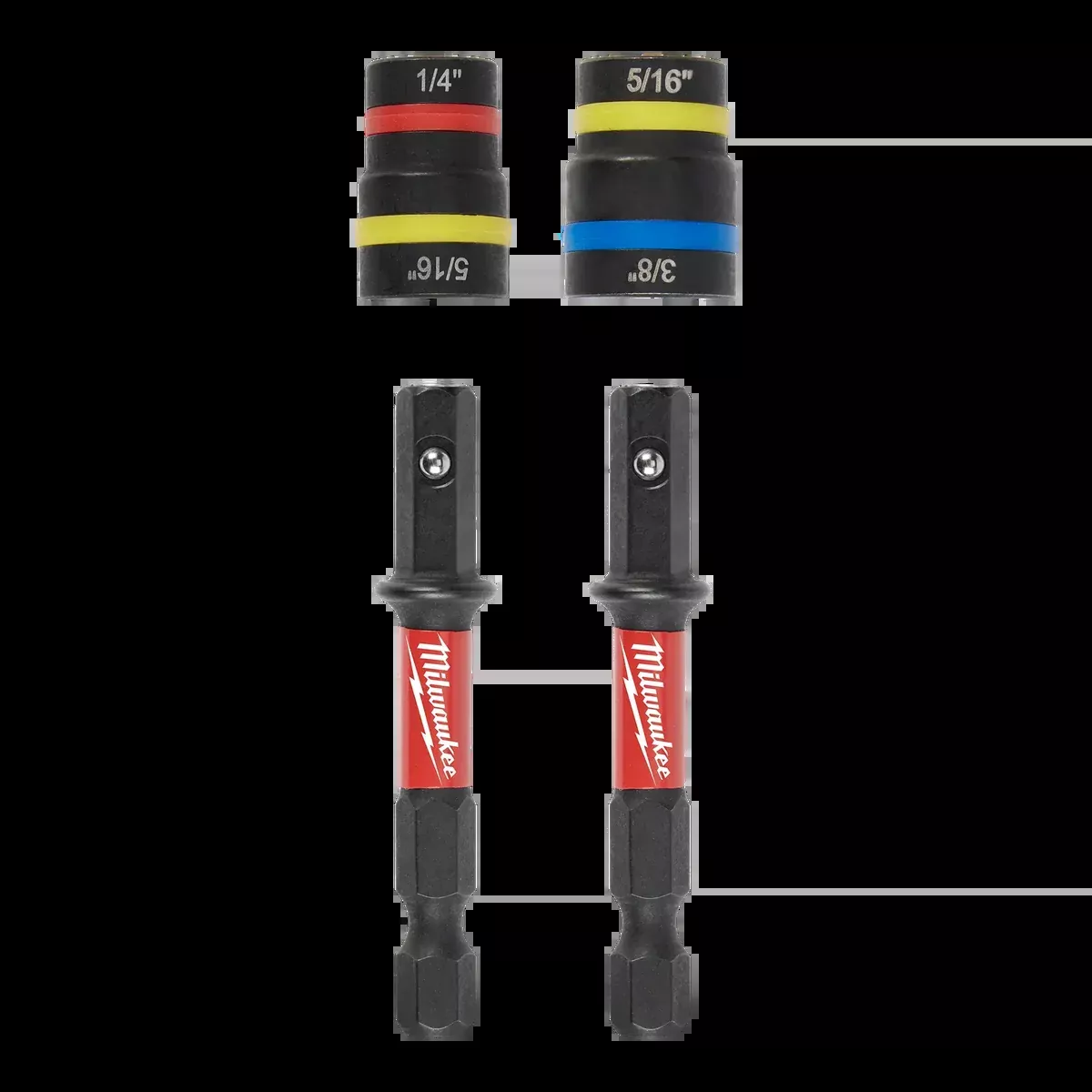 Milwaukee 2PC SHOCKWAVE™ Impact Duty QUIK-CLEAR™ 2-in-1 Magnetic Nut Driver Set