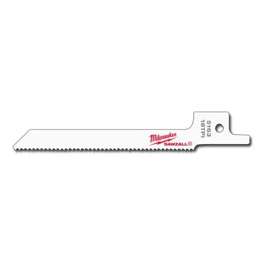 Milwaukee 3-5/8" 18 TPI SAWZALL Blade for Metal Scroll (5 PK)