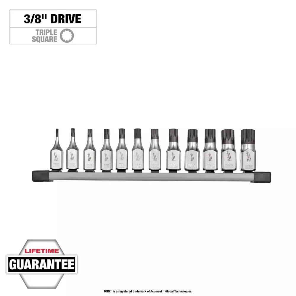 Milwaukee 3/8" Drive Triple Square Bit Socket Set (12-Piece) 48-22-9536