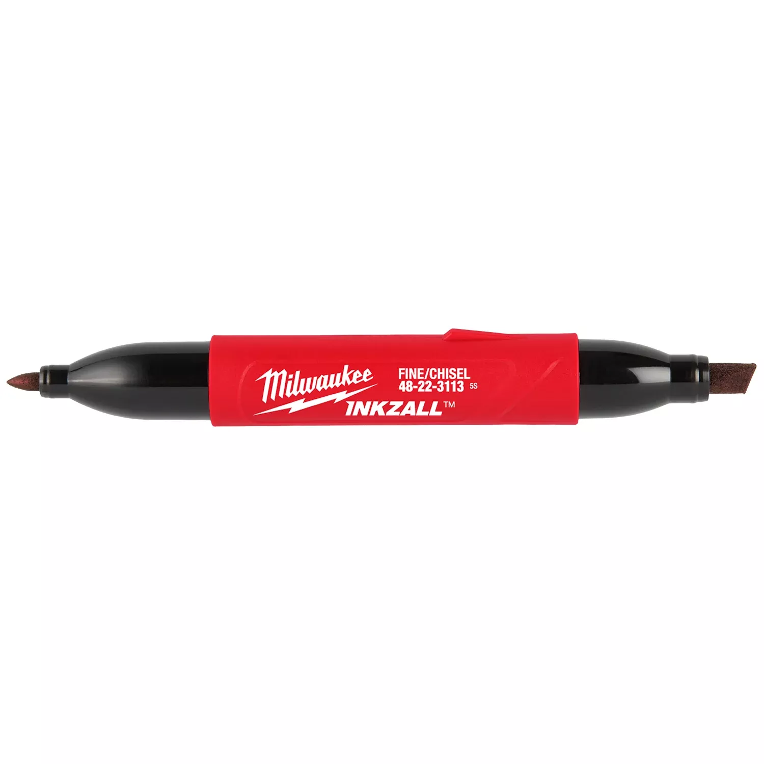 Milwaukee 48-22-3113 INKZALL Double-Sided Black Fine Point & Chisel Tip Jobsite Marker