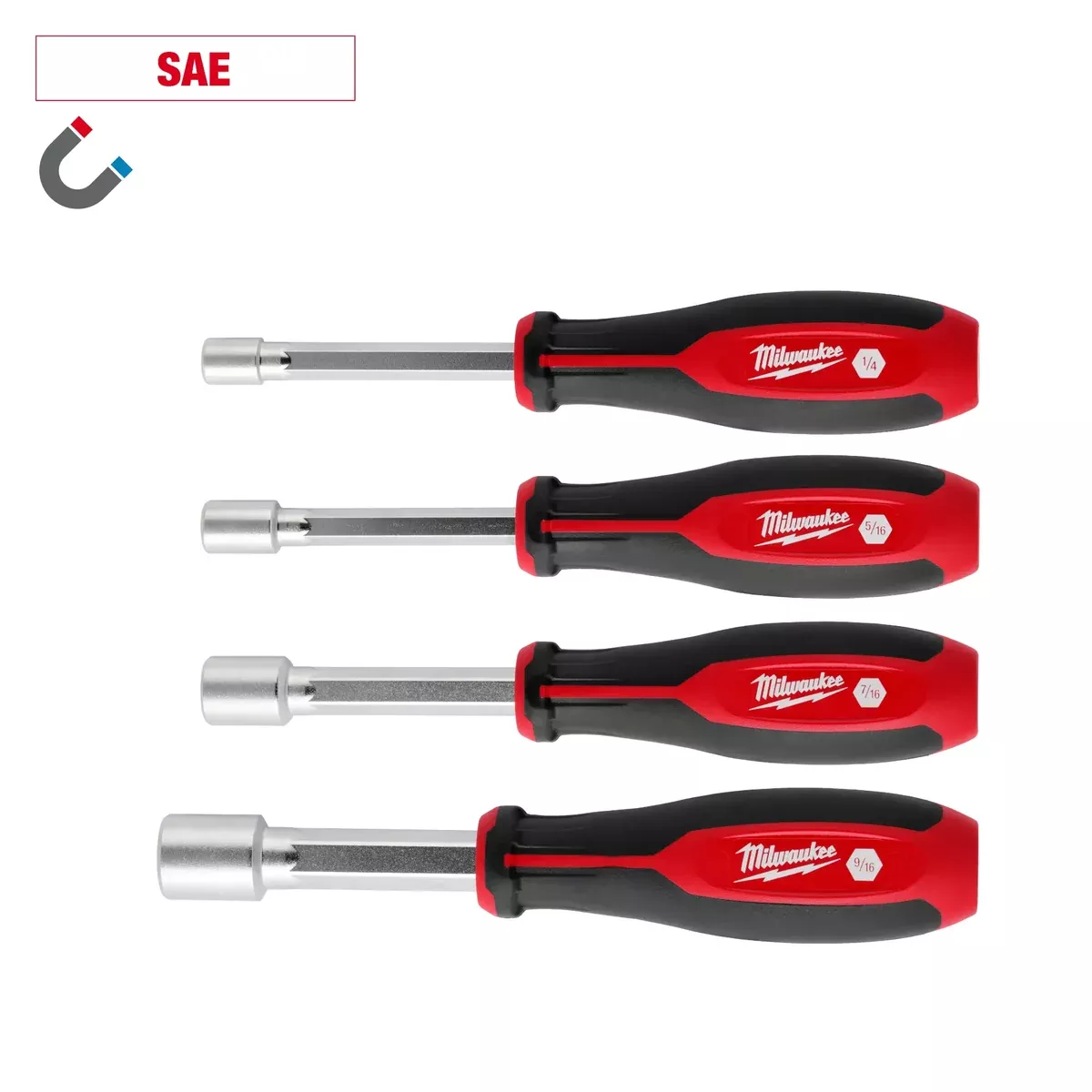Milwaukee 4pc SAE HollowCore™ Magnetic Nut Driver Set