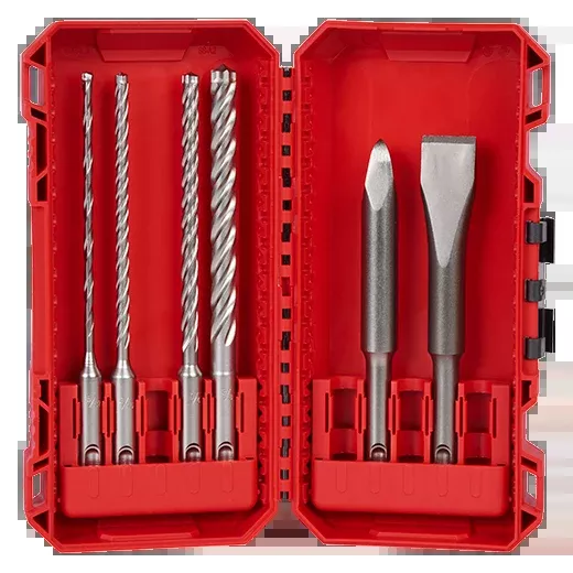 Milwaukee 6 PC SDS Plus MX4™ 4-Cutter & Chisel Kit