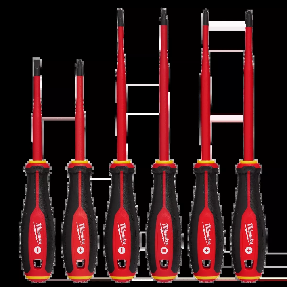 Milwaukee 6pc 1000V Insulated Slim Tip Screwdriver Set
