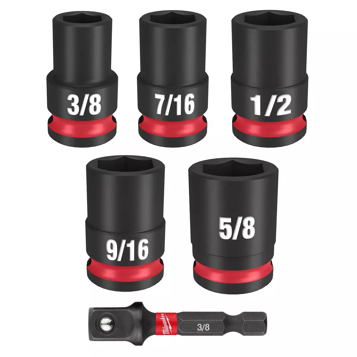 Milwaukee 6PC SHOCKWAVE™ Impact Duty 3/8" Drive SAE Standard Socket Set