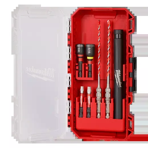 Milwaukee 7PC SHOCKWAVE™ Impact Duty Carbide Hammer Drill Bit Concrete Screw Install Set