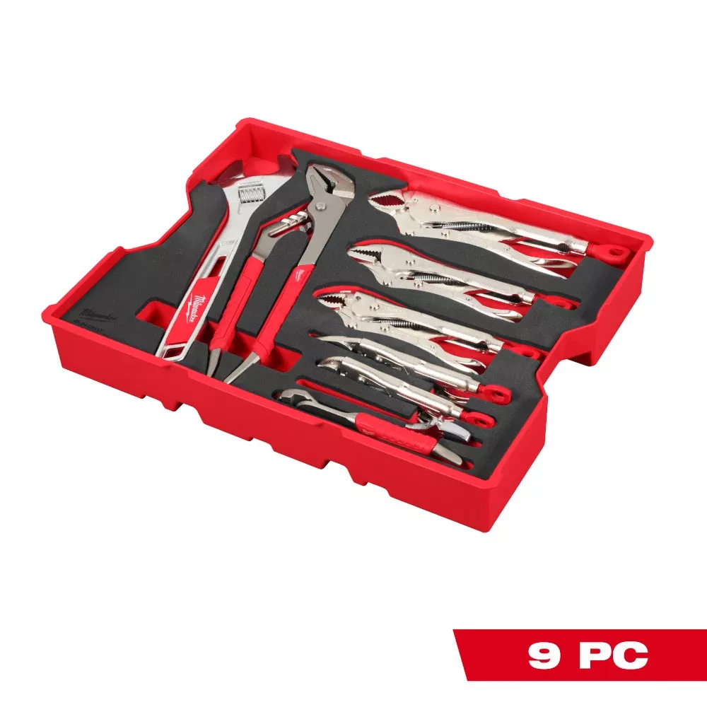 Milwaukee 9pc. Pliers & Wrench Set with Tray for PACKOUT Drawers 48-22-0160