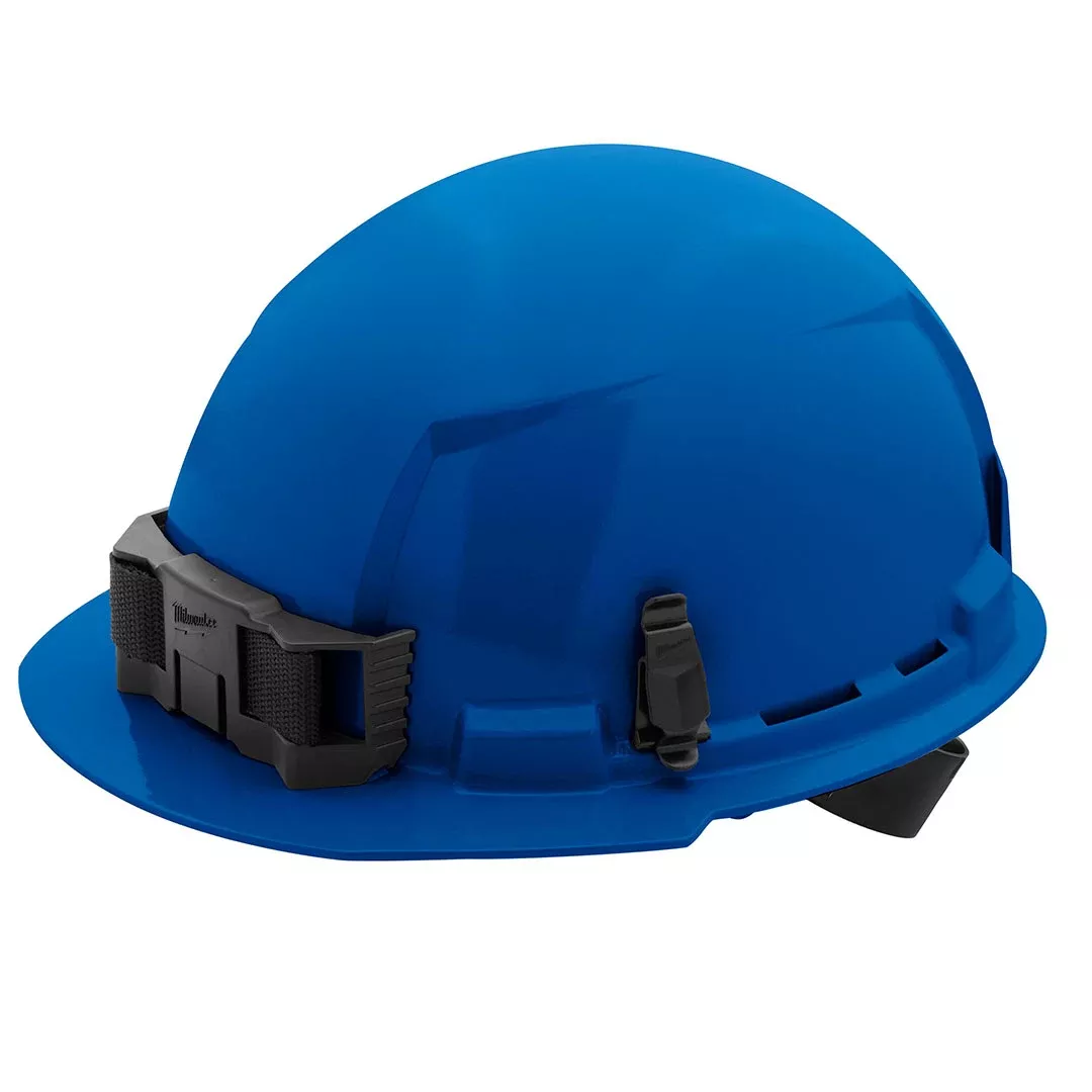Milwaukee Blue Front Brim Unvented Type 1 Class E Hard Hat w/ 4pt Ratcheting Suspension 48-73-1104