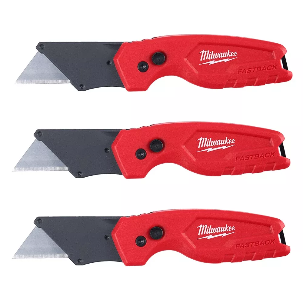 Milwaukee FASTBACK Compact Folding Utility Knife 3-Pack 48-22-1522