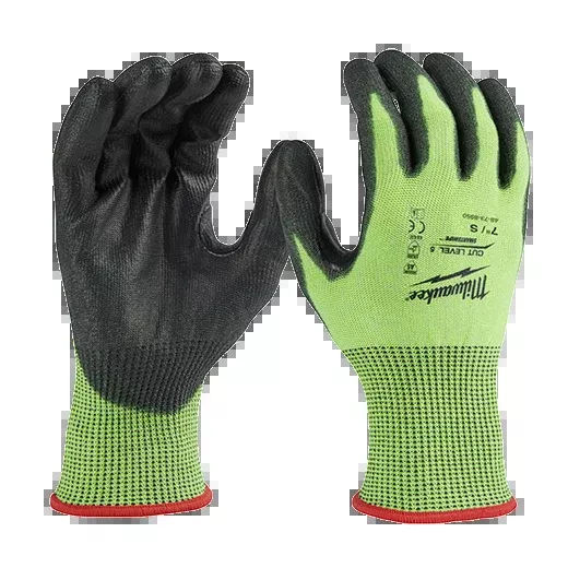 Milwaukee High-Visibility Cut Level 5 Polyurethane Dipped Gloves