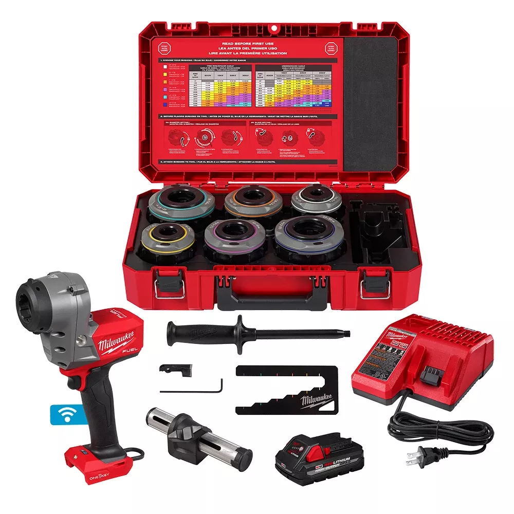 Milwaukee M18 FUEL Covered Conductor Cable Stripper Kit w/ Adjustable Bushings 2937-21