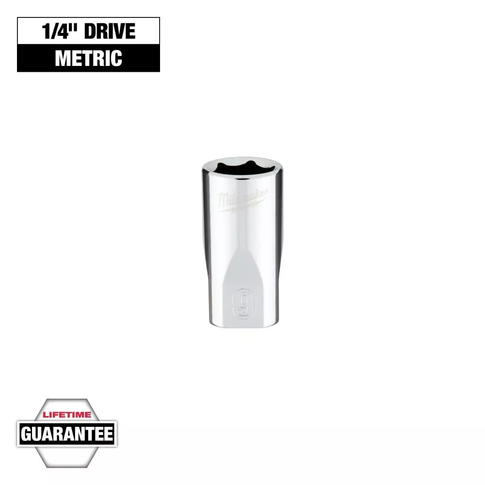 Milwaukee Milwaukee 1/4 in. Drive 9mm Metric 6-Point Socket 45-34-9035