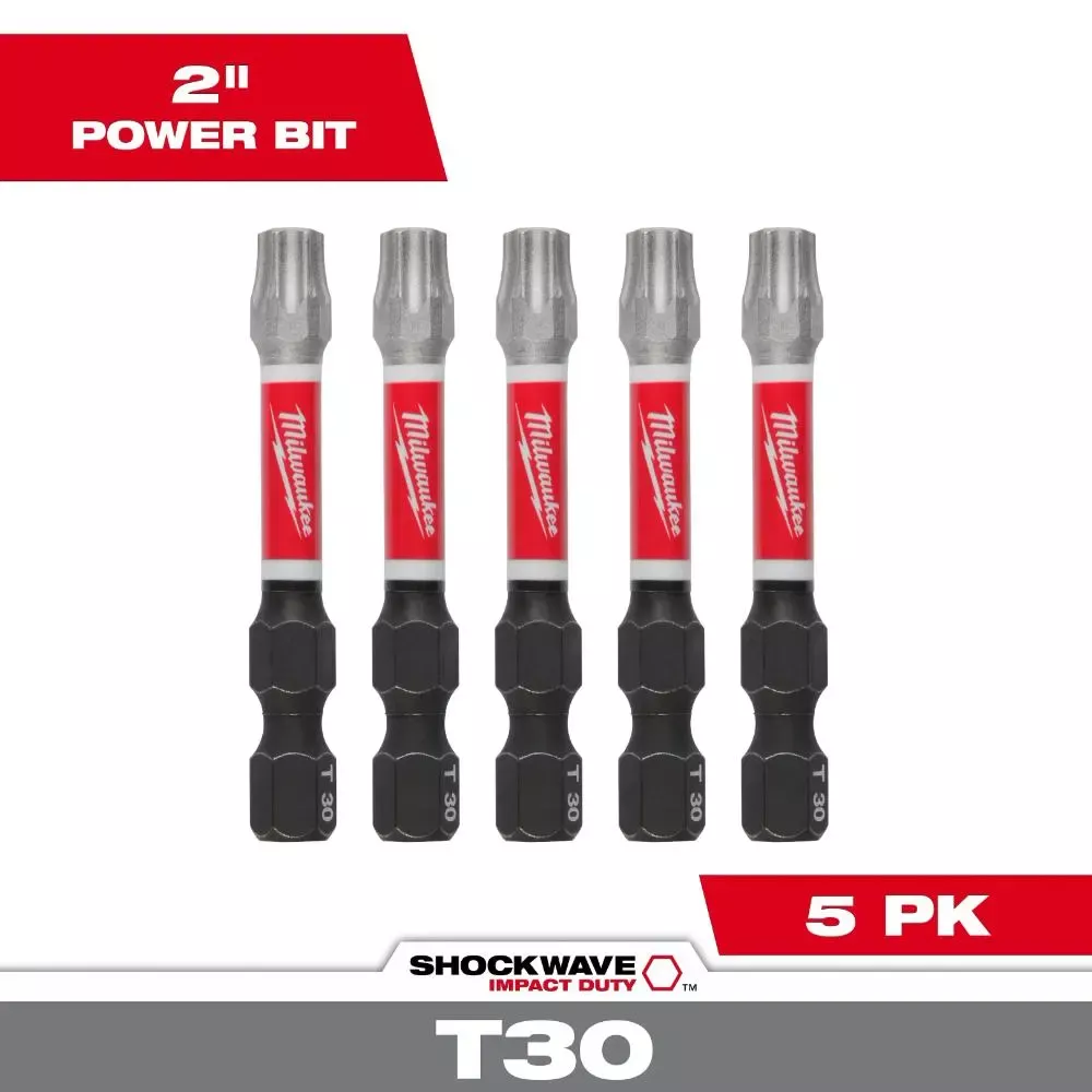 Milwaukee SHOCKWAVE Impact Duty 2" TORX T30 Power Bits (5 PK) 48-32-4687