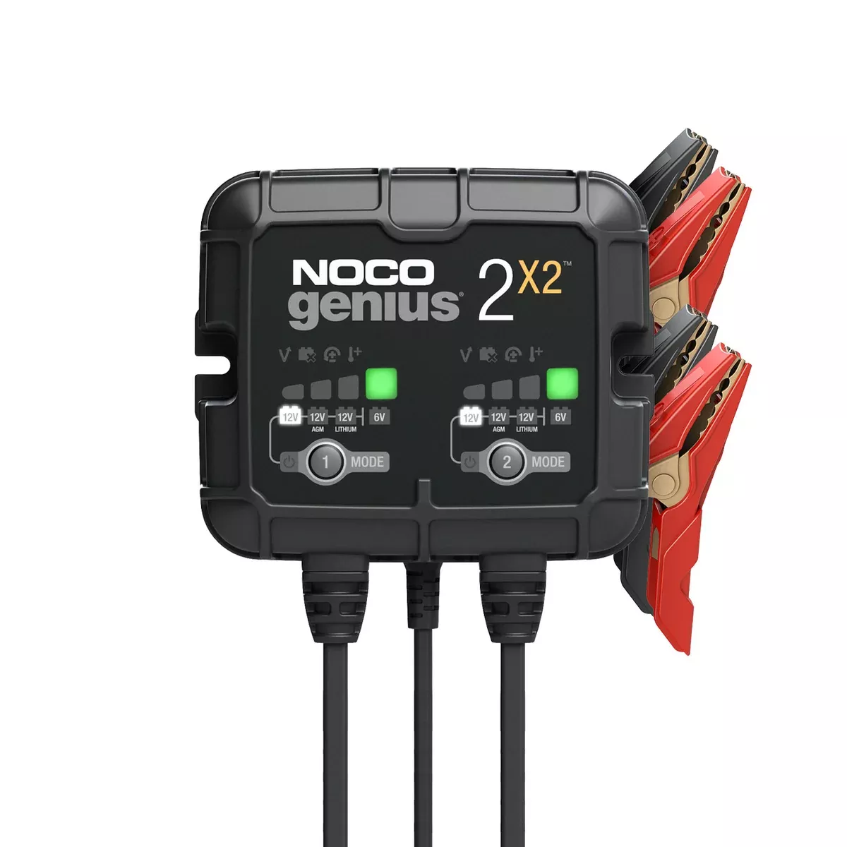 NOCO 2-Bank, 4-Amp Battery Charger, Battery Maintainer, & Battery Desulfator