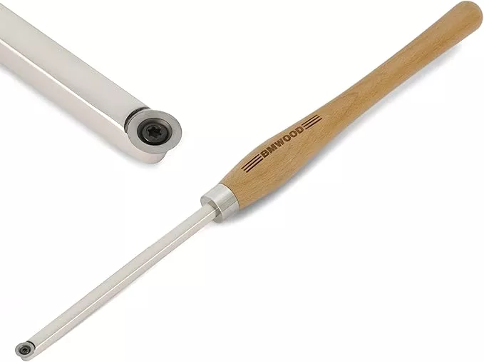 Overall length: 23 3/4" Carbide Tipped Finisher Chisel For Woodturning, Beech handle length: 15 1/2", Tool bar length: 8 1/4", Tool bar thickness: 1/2" Square, with 15 * 2.5mm-30°TCT ROUND BLADE