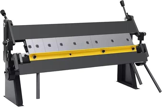 Pan and Box Brake,24 Inch Sheet Metal Bender,0-135° Bending Precision Solid Construction Sheet Metal Brake with 5 removable Fingers,Industrial Sheet Metal Hand Brake for Shear,Bending,Rolling