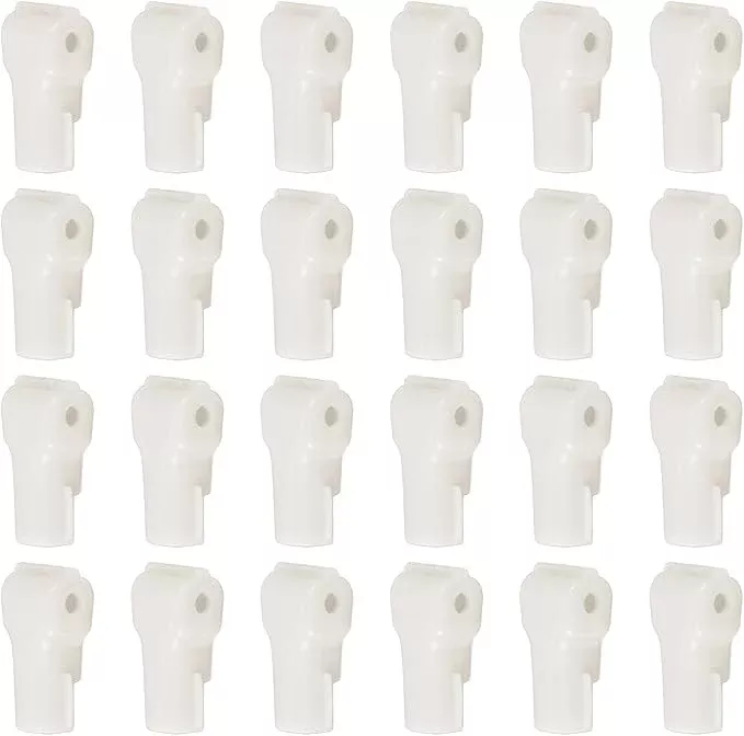 PATIKIL 5 mm Stop Peg Lock, 25 Pcs Pegboard Hooks Anti Sweep Theft Hook Locks Plastic Pegs for Mobile Accessories Shop Clothes Retail Security Display, White