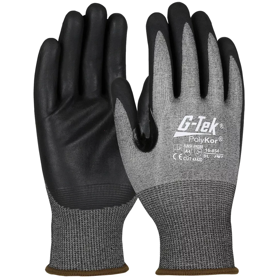 PIP G-Tek PolyKor A4 Cut 18 Gauge Nitrile Foam Coated Grip Gloves