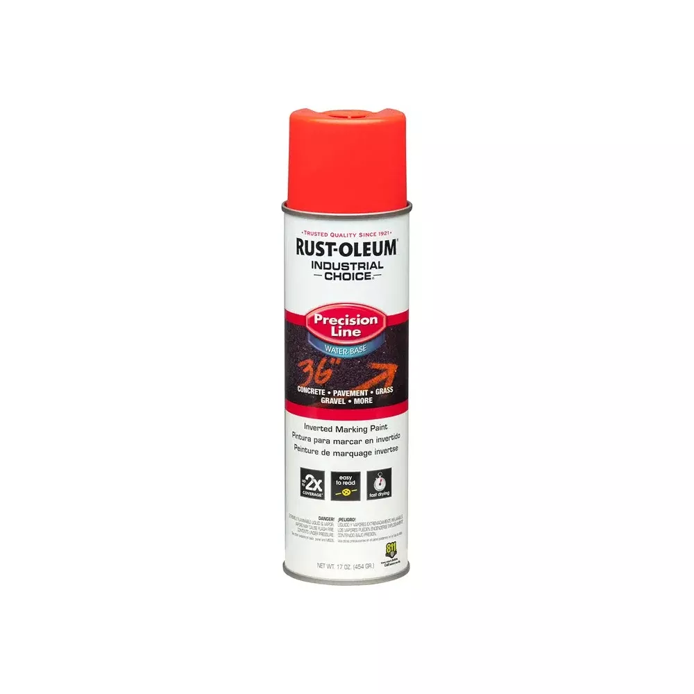 Rust-Oleum M1800 Water-Based Precision Line Marking Paint - Flourescent Red Orange 203037