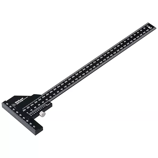 Scriber Gauge 300mm – CNC Metric Measuring Ruler, Marking Gauge, Layout Square, Woodworking Thickness Tool for Joinery, Cabinetry, DIY and Furniture Making (New Version)