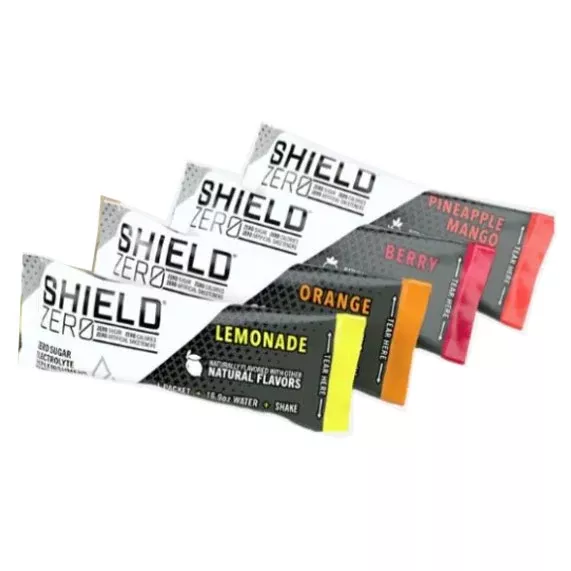 SHIELD ZERO Electrolyte Hydration Powder - Mixed Flavors - Box Of 100 Singles - Z2-01-01-100-MX