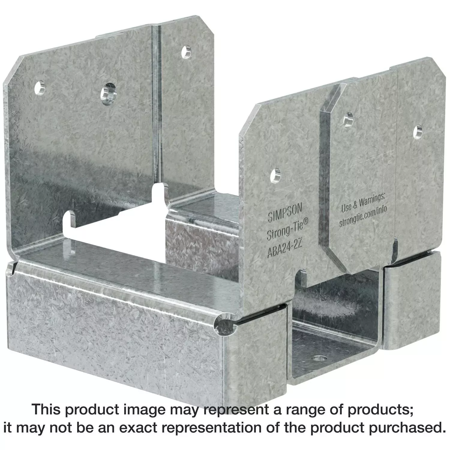 Simpson Strong-Tie ABA24-2Z ABA ZMAX Galvanized Adjustable Standoff Post Base for Double 2x4