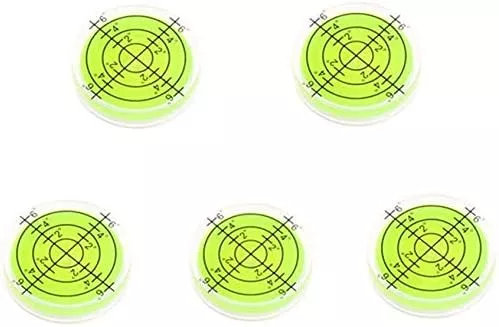 Spirit Level, 32x7mm Horizontal Bubble, 5Pc, Universal, High Precision, Wide Temperature Range, for Camera, Tripod, Woodworking, Medical Equipment, Office Desktop, Clear Green