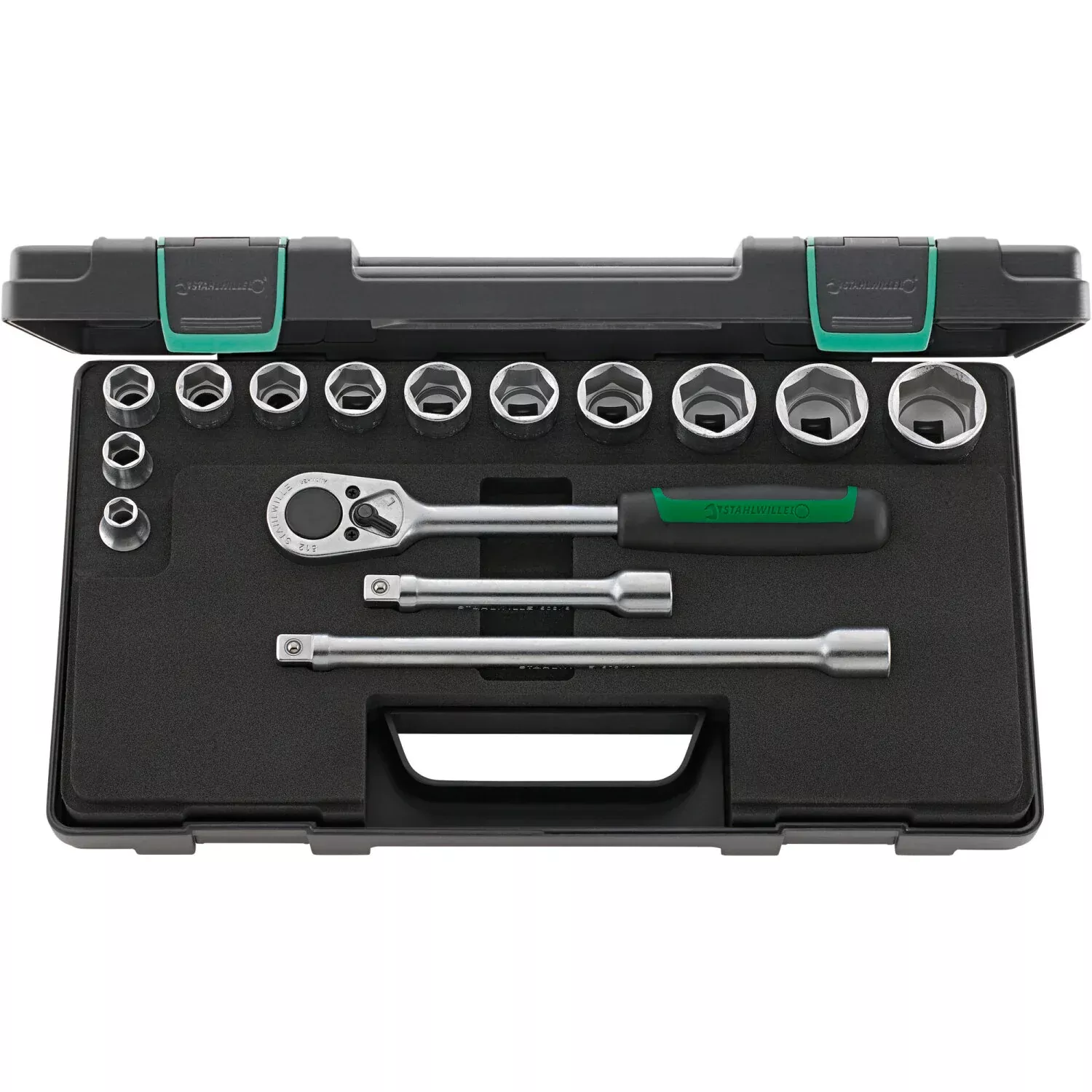 Stahlwille 96031436 52/12/3 1/2" Drive Hex Socket Set, 15 Pieces