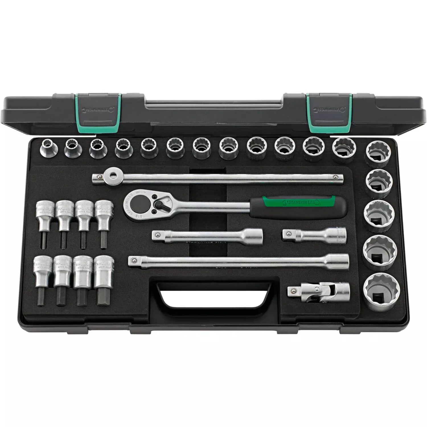 Stahlwille 96031439 50/54/25/6 1/2" Drive Hex Socket Set, 31pcs