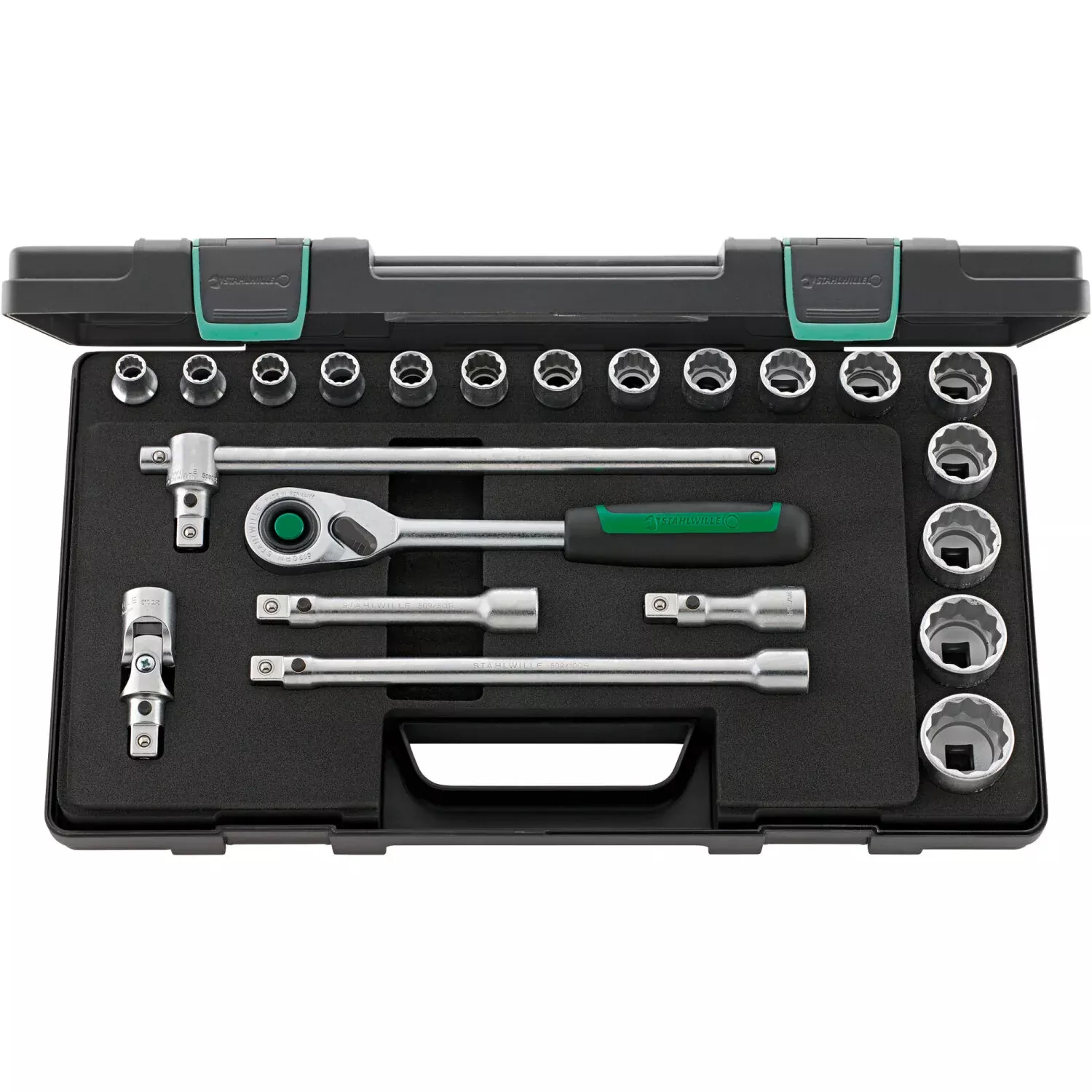 Stahlwille 96031446 50/16/6QR Hex Socket Set, 1/2" Drive, 22 Pcs