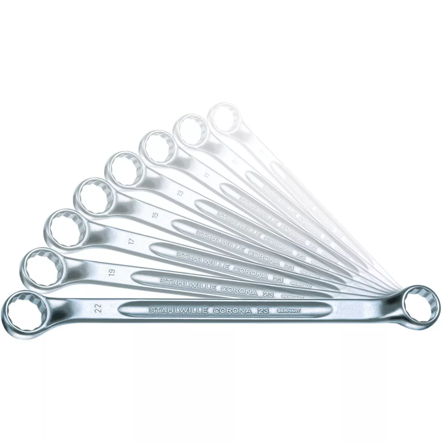 Stahlwille 96410704 23/8 Double ended ring Spanner Shallow Offset Set