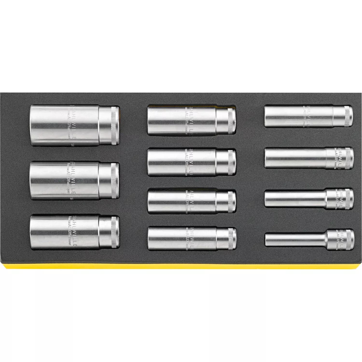 Stahlwille 96838776 TCS 51/111/2"Drive Deep Bi-Hex Socket Set, 11 Pcs