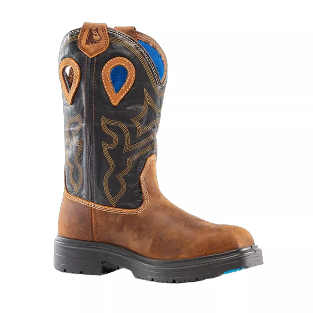 Steel Blue Men's Blue Heeler Safety Toe Boots - Black, 7 813945M-070-BBK