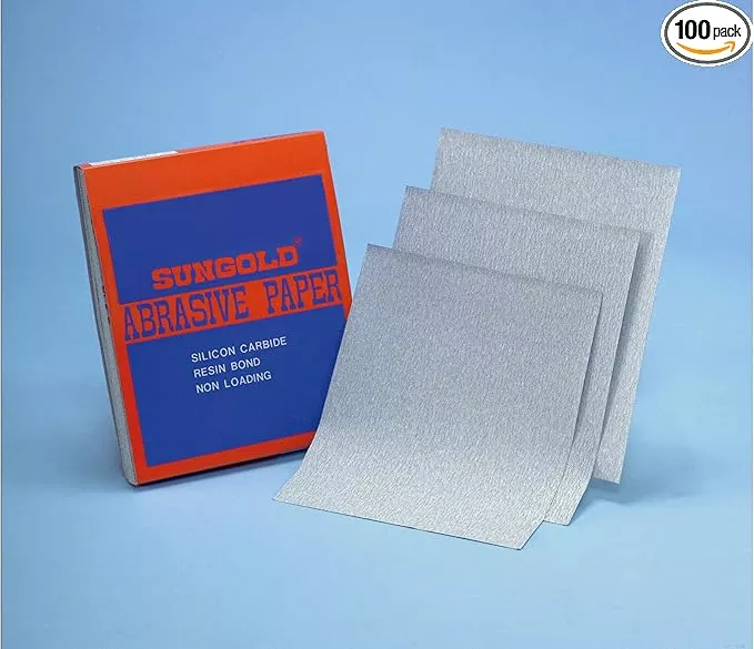 Sungold Abrasives 14270 180 Grit 9" X 11" Sanding Sheets Non-Loading Stearated Silicon Carbide, 100 Sheets/Sleeve