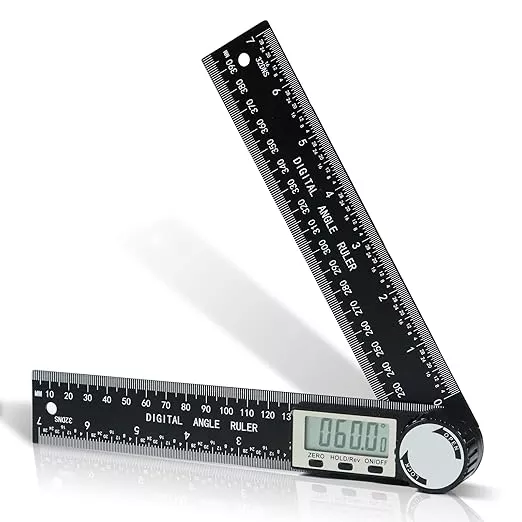 Third Generation Protractor Angle Finder, Digital Angle Ruler with 7inch/200mm, Angle Gauge for Woodworking/Carpenter/Construction Tools(2 Batteries Included) (Enhanced ABS)