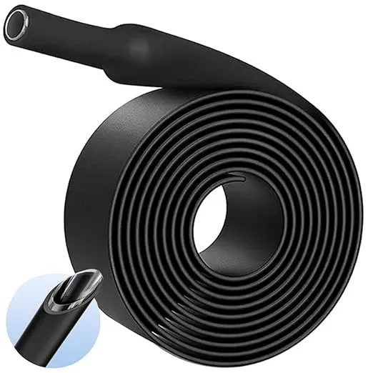 TKDMR 5 Ft 1" Heat Shrink Tubing - 3:1 Ratio Marine Grade Heat Shrink,Wire Cable Adhesive Lined Tube Insulation Seal Against Moisture Corrosion and Air Leakage.Black