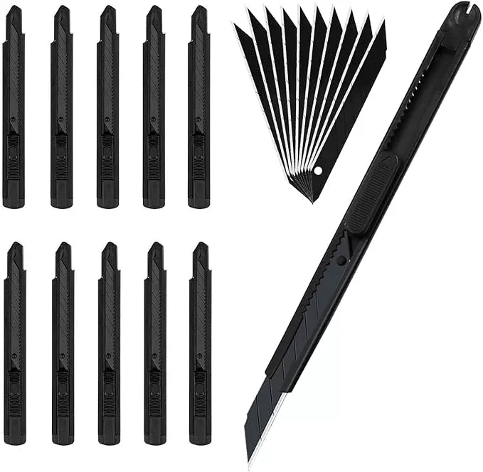Utility Razor Knife for Crafts, Box Cutters, Exacto Knife, Paper Cutter, Letter Envelope Opener, 10pcs Blades Set (Cool Utility Knif)