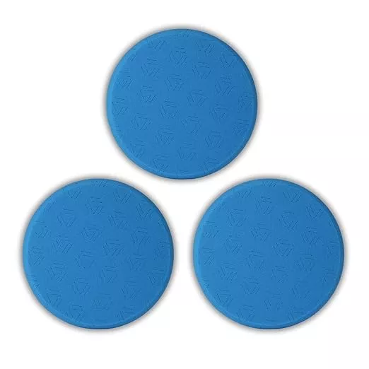Venzo 6 Inch Blue Finishing Buffing Pads, 3 Pcs 6.5" Front Side for 150mm Backing Plate, Finishing Pads for Car Buffer Polisher Compounding, Polishing, Waxing Pads