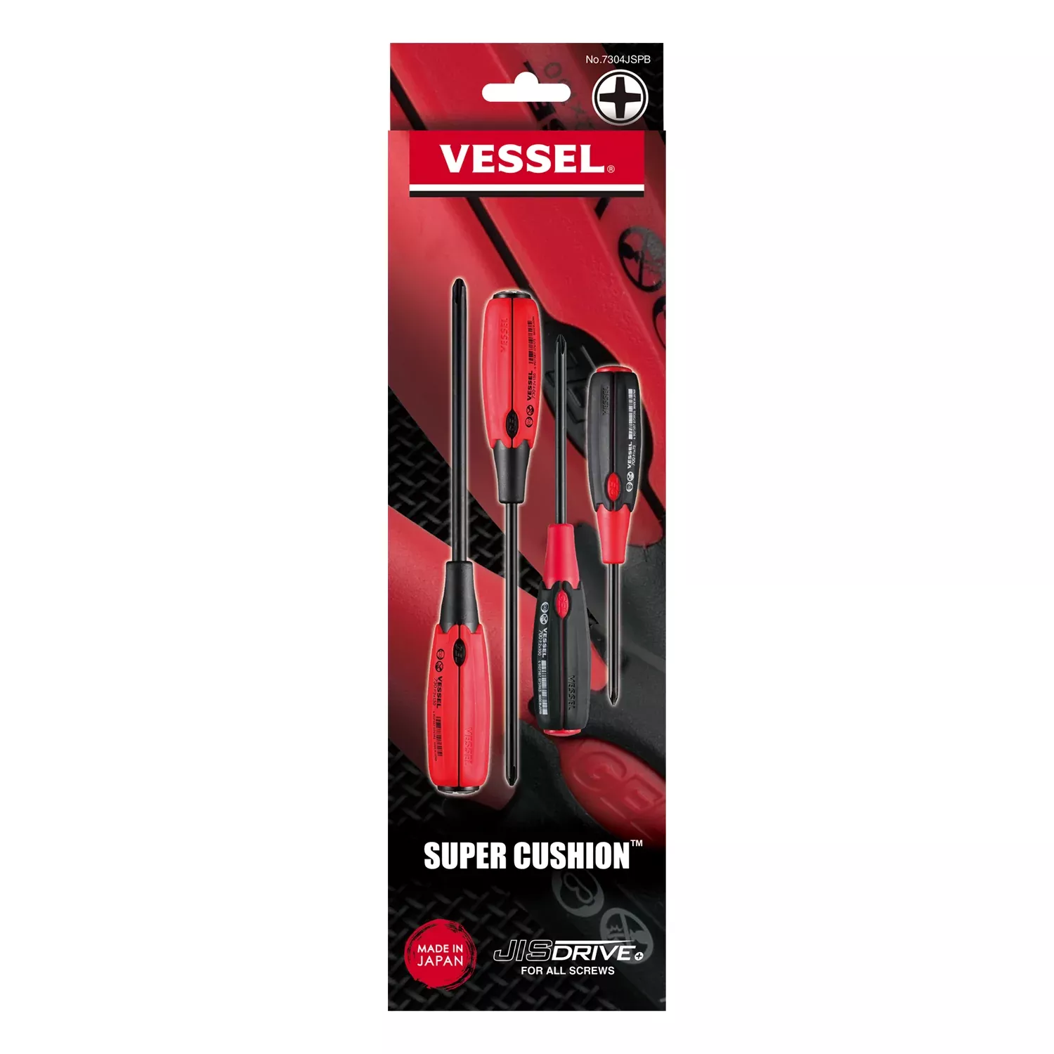 Vessel 7304JSPB SUPER CUSHION JISDRIVE Screwdriver 4-Piece Set