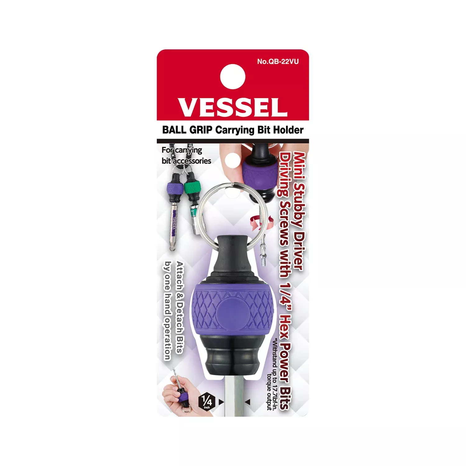 Vessel QB22VU Ball Grip Carrying Bit Holder