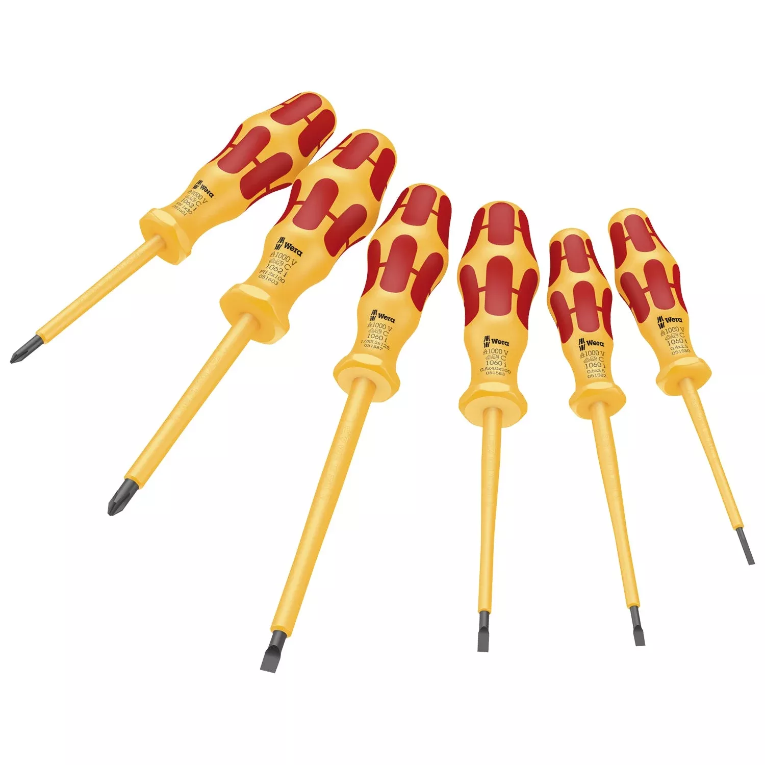 Wera 1060 I/1062 I/6 Kraftform VDE Screwdriver Set, 6-Pieces