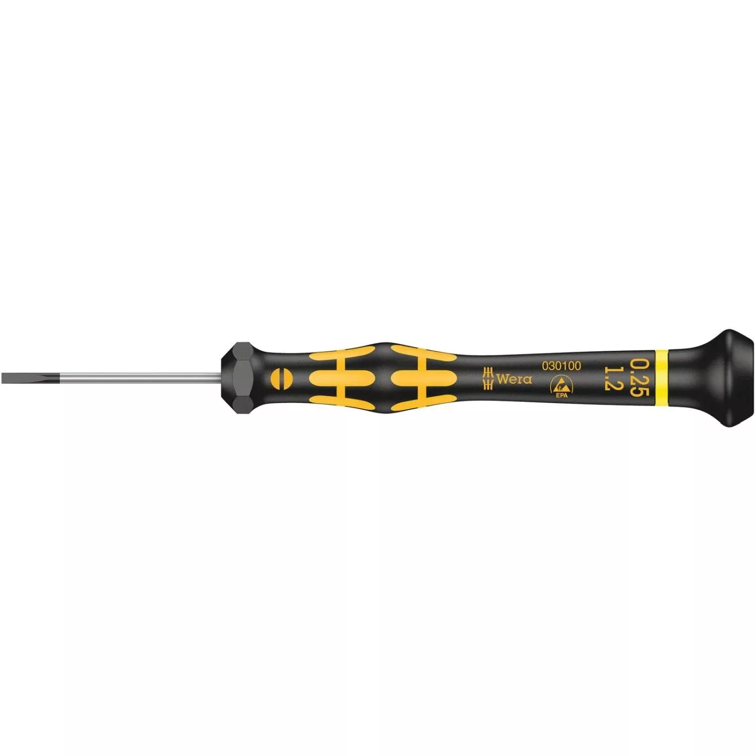 Wera 1578 A Esd Kraftform Micro Screwdriver For Slotted Screws, 0.25x1.2x40-mm.