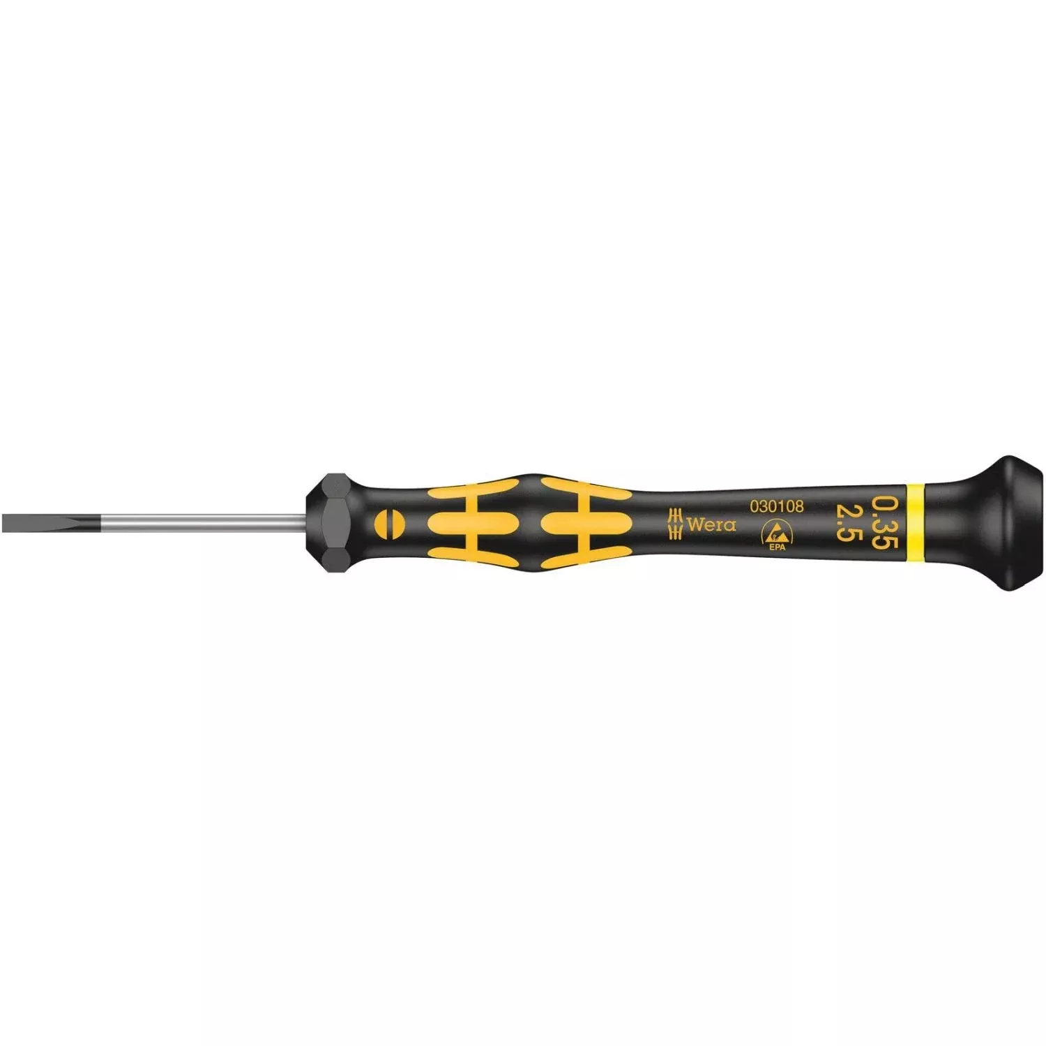 Wera 1578 A Esd Kraftform Micro Screwdriver For Slotted Screws, 0.35x2.5x40-mm.