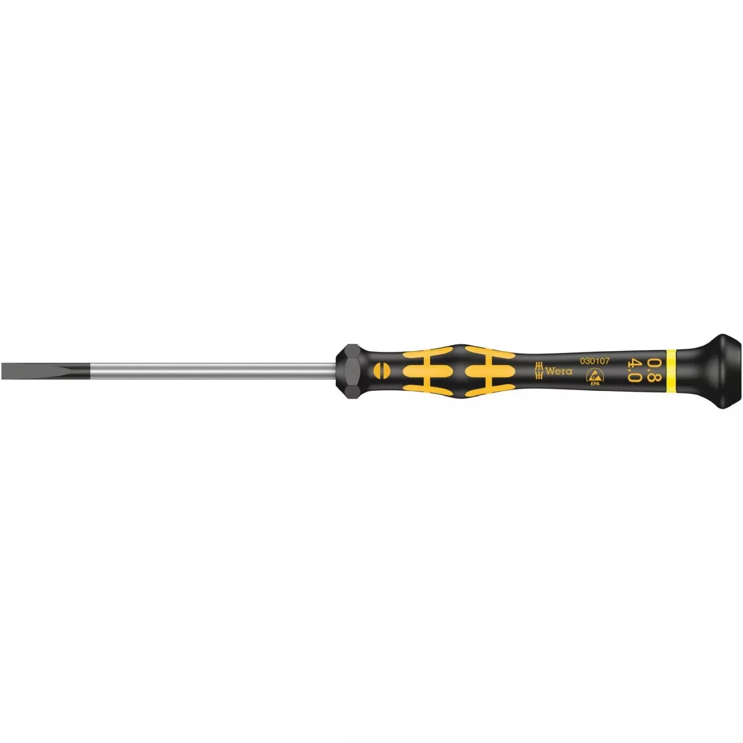 Wera 1578 A Esd Kraftform Micro Screwdriver For Slotted Screws, 0.80x4x80-mm.