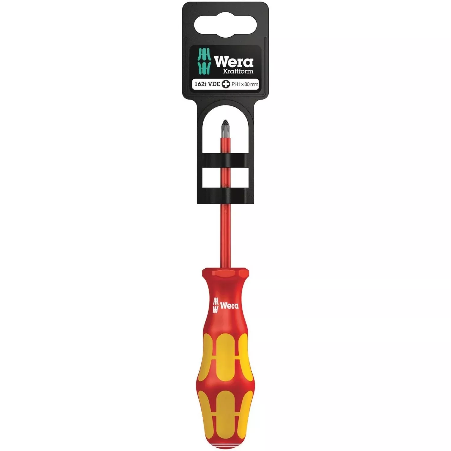 Wera 162 I Ph SB VDE Insulated Screwdriver For Phillips Screws, Ph 1x80-mm.