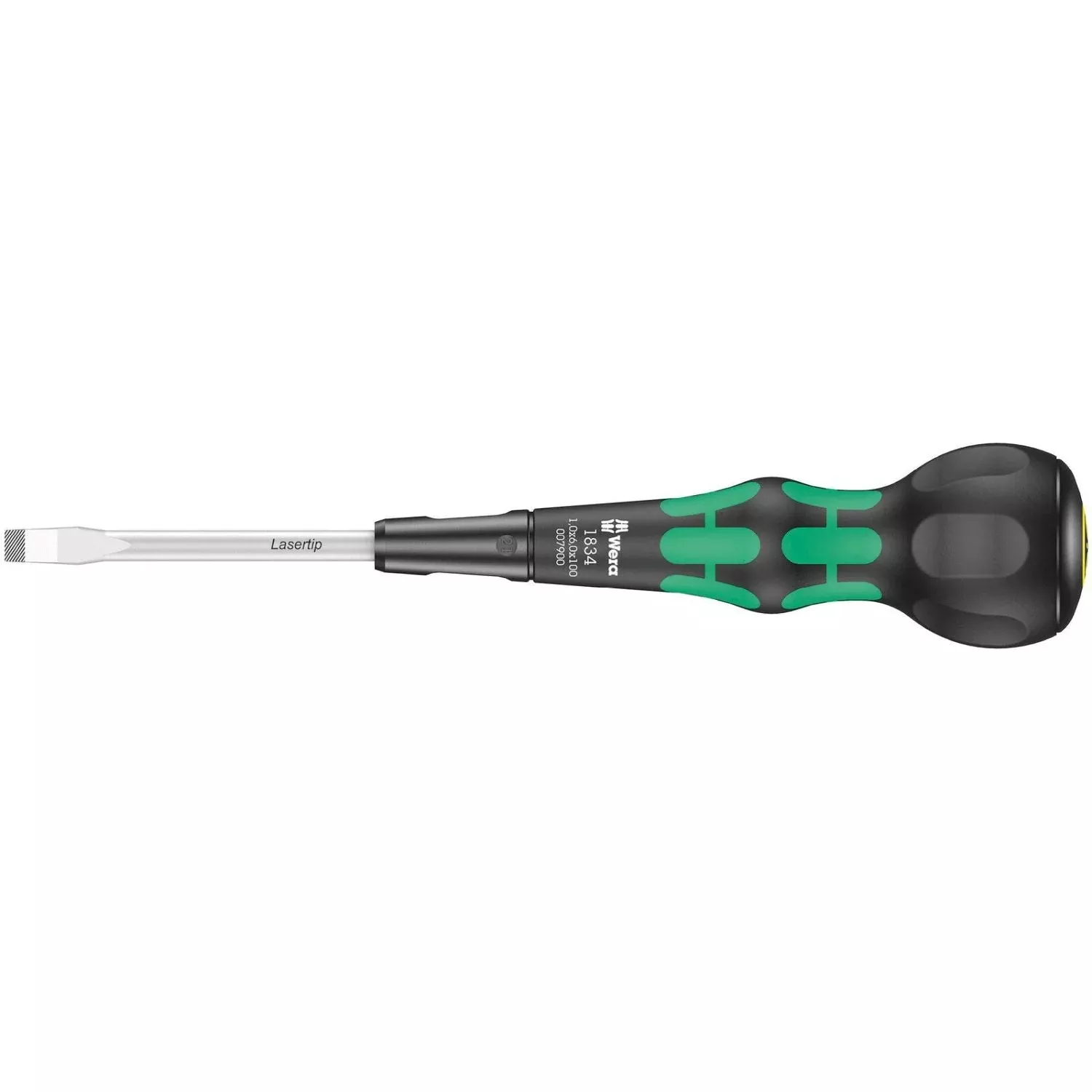 Wera 1834 Kraftform Ball-Grip Slotted Screwdriver - Workshop Blade, 1x6x100-mm.