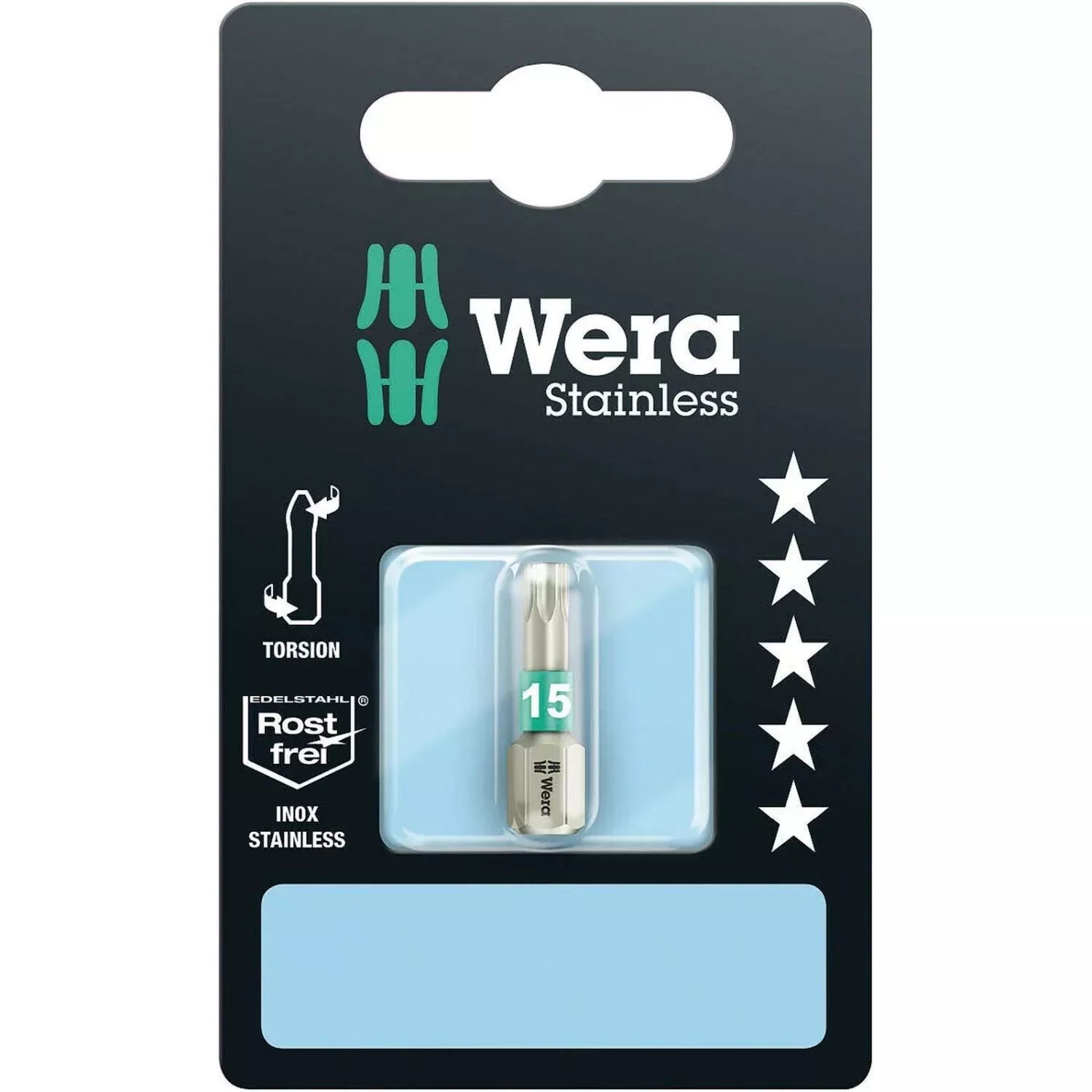 Wera 3867/1 Ts SB Torx Bit, Stainless, Torx 15x25-mm.