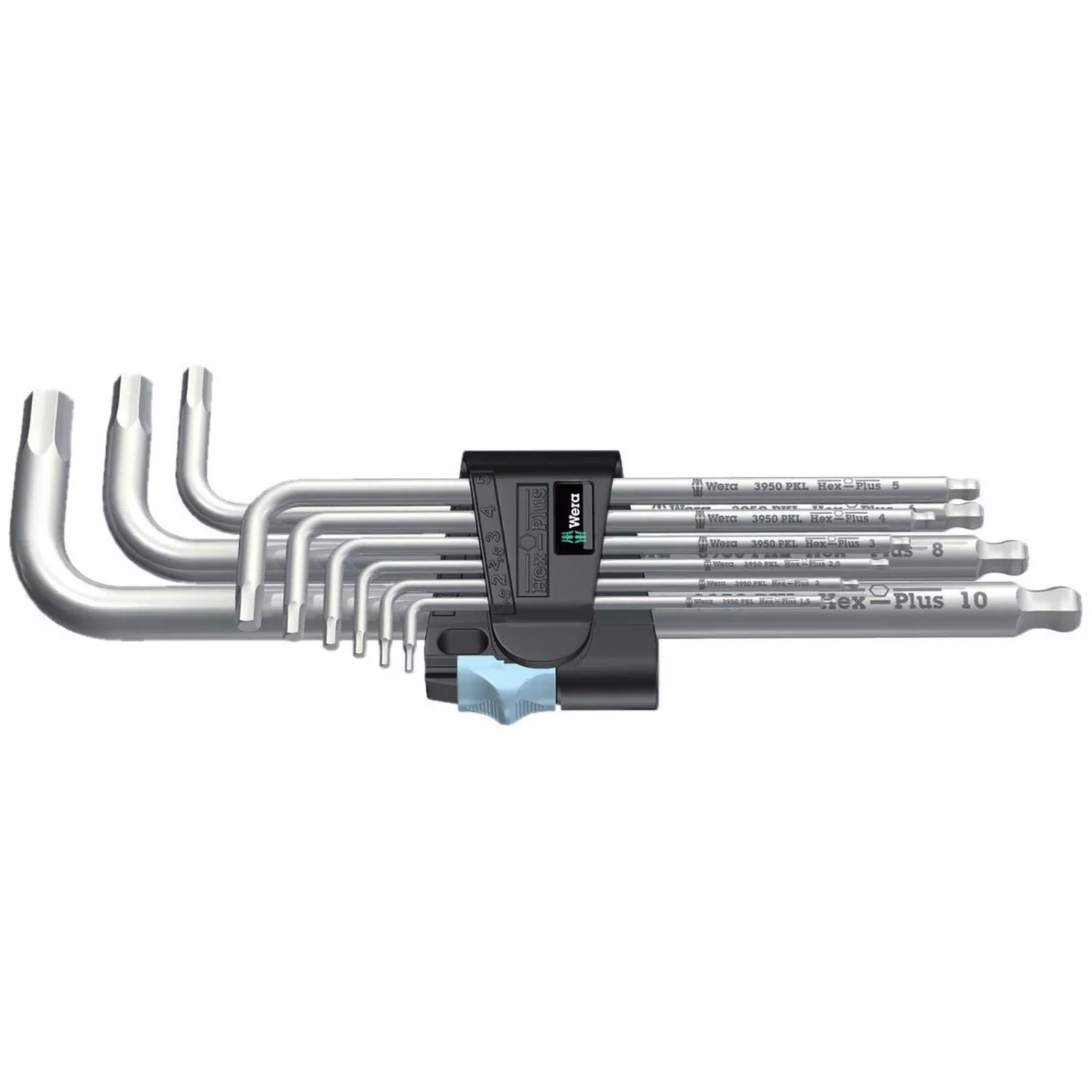 Wera 3950/9 Hex-Plus Stainless 1 SB L-Key Set, Metric, Stainless, 9-Pieces