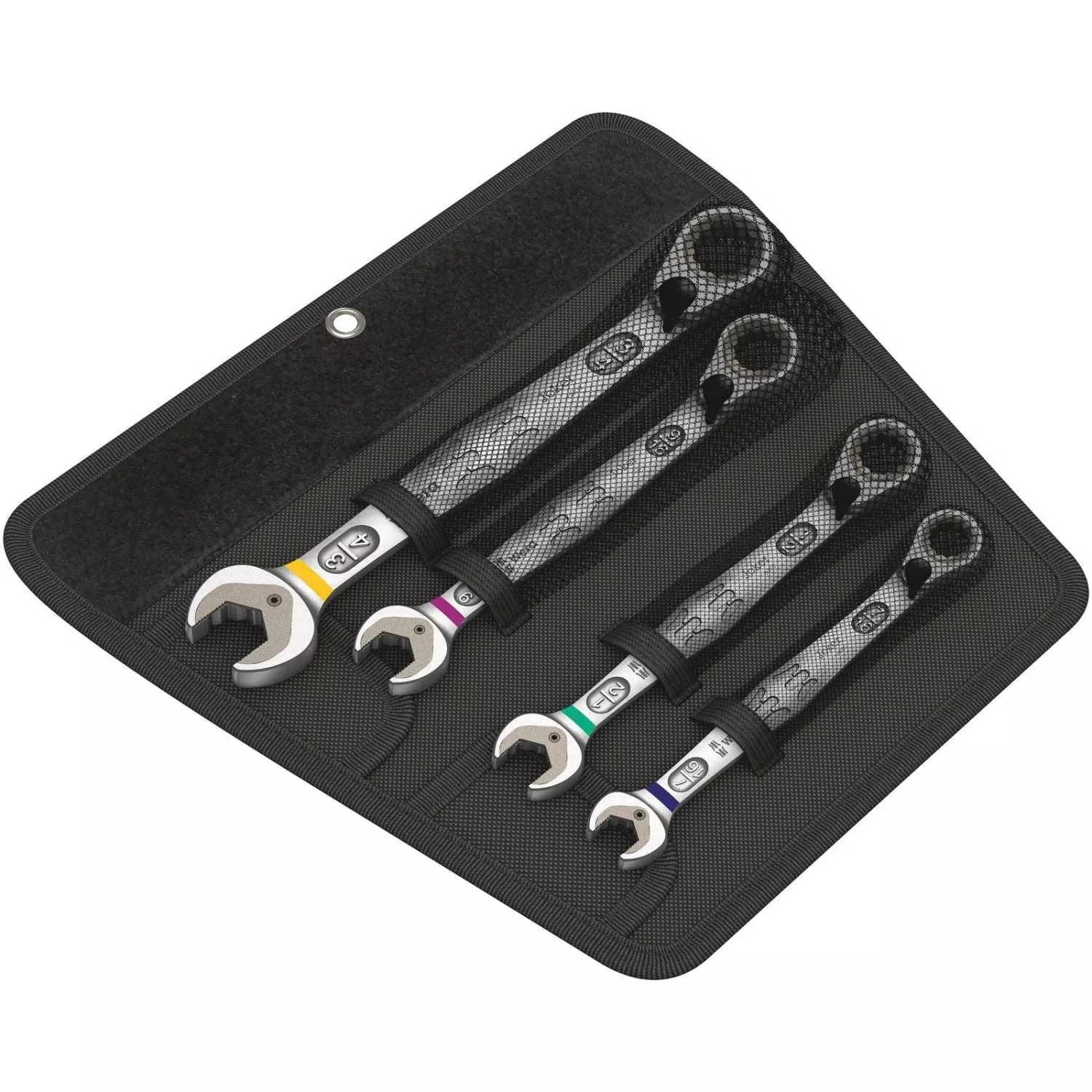 Wera 6001 Joker Switch 4 Imperial Set 1 Ratcheting Combination Wrenches Set, Imperial, 4-Pieces