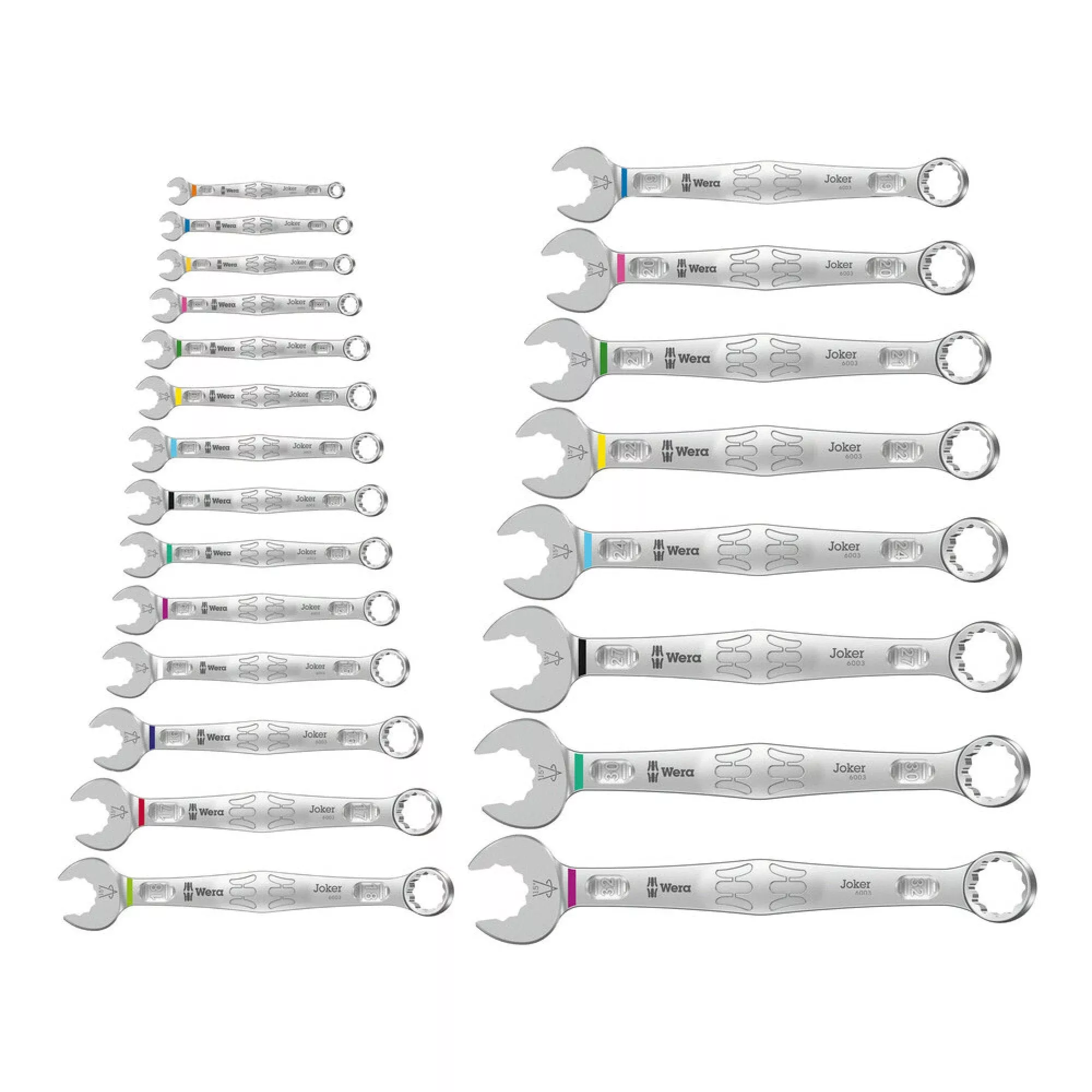 Wera 6003 Joker 22 Set 1 Combination Wrench Set, 22-Pieces